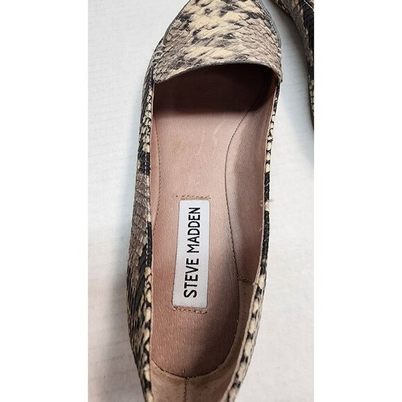 Steve Madden Snake Print Faux Leather Pointed Toe Loafers - Picture 7 of 15